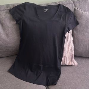 Buttery Soft Black Short Sleeve Maternity Top